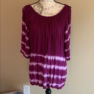 Soft Surroundings Striped Purple/White Blouse